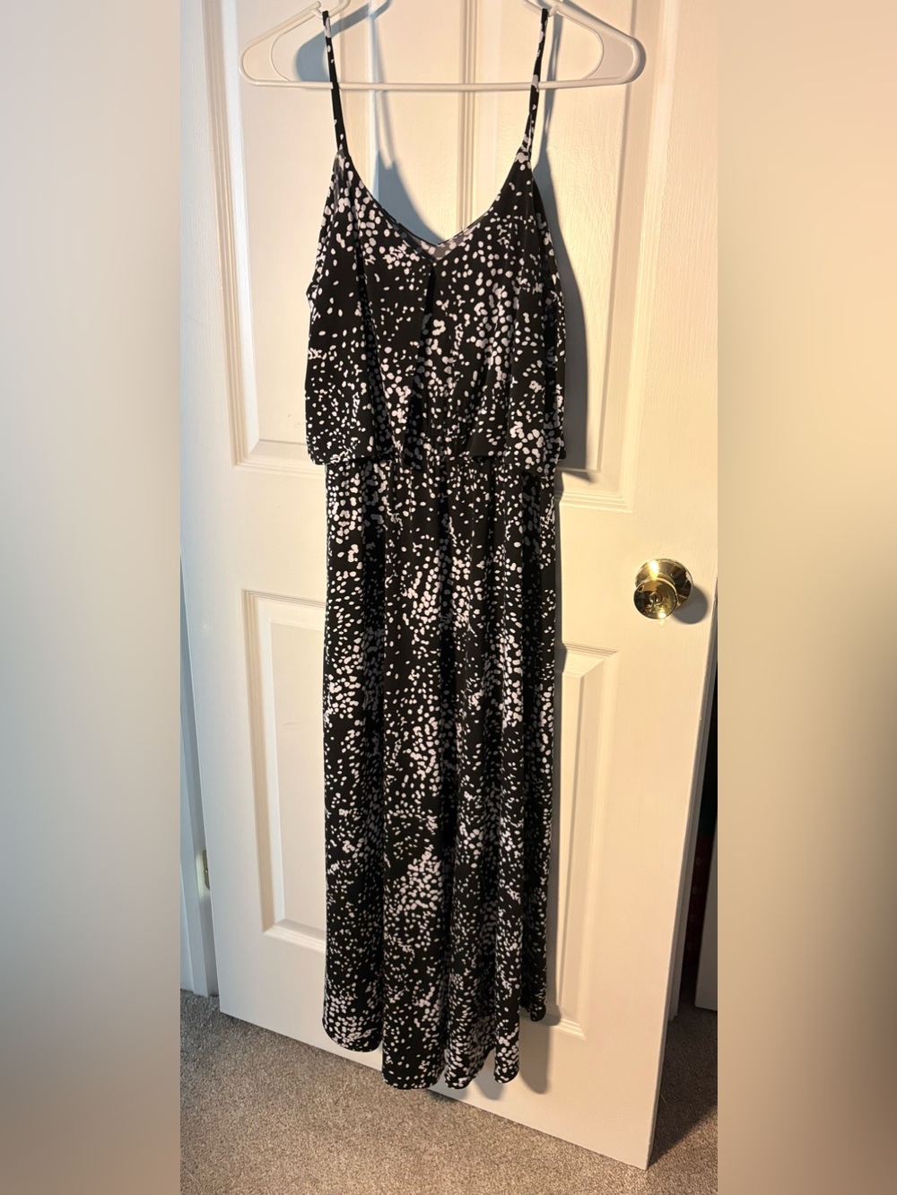 The Limited Black and White Spotted High-Low Dress